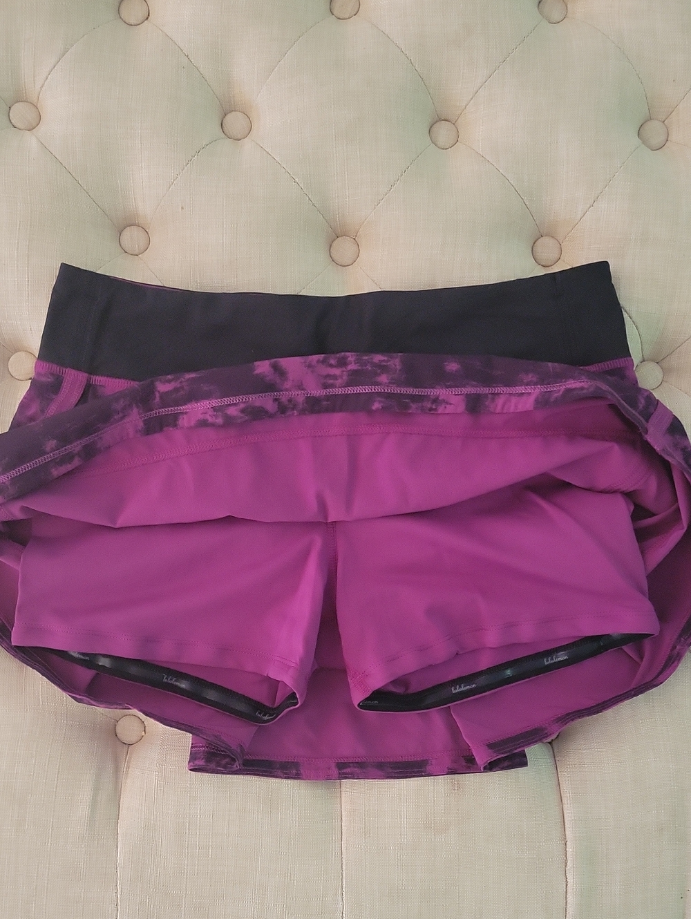 Lululemon Pace Rival Skirt II Breezie Regal Plum purple Black sz 6 tennis skort - Picture 5 of 7